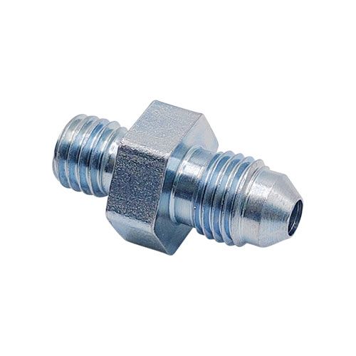 <p>Male-male adapter  |  7/16-20 UNF stud (-04 JIC)  |  M10 x 1.5 stud</p>