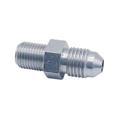 <p>Male-male adapter  |  7/16-20 UNF stud (-04 JIC)  |  M10 x 1 stud</p>