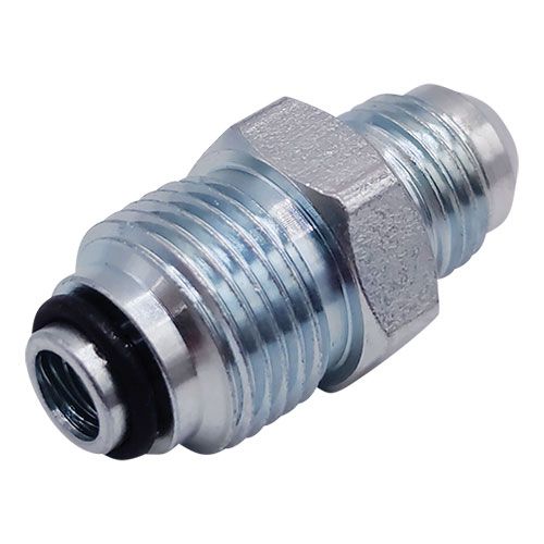<p>Anstoß-Rohr Adapter | 9/16-18 UNF Bolzen(-06 JIC)  | M18 x 1.5 O-Ring Vors</p>