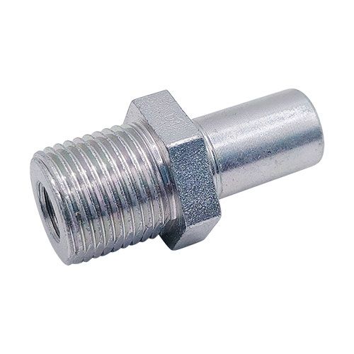 <p>Imperial female  |  3/8-24 UNF port  |  3/4-16 UNF ext thread  | 7/8 hex</p>