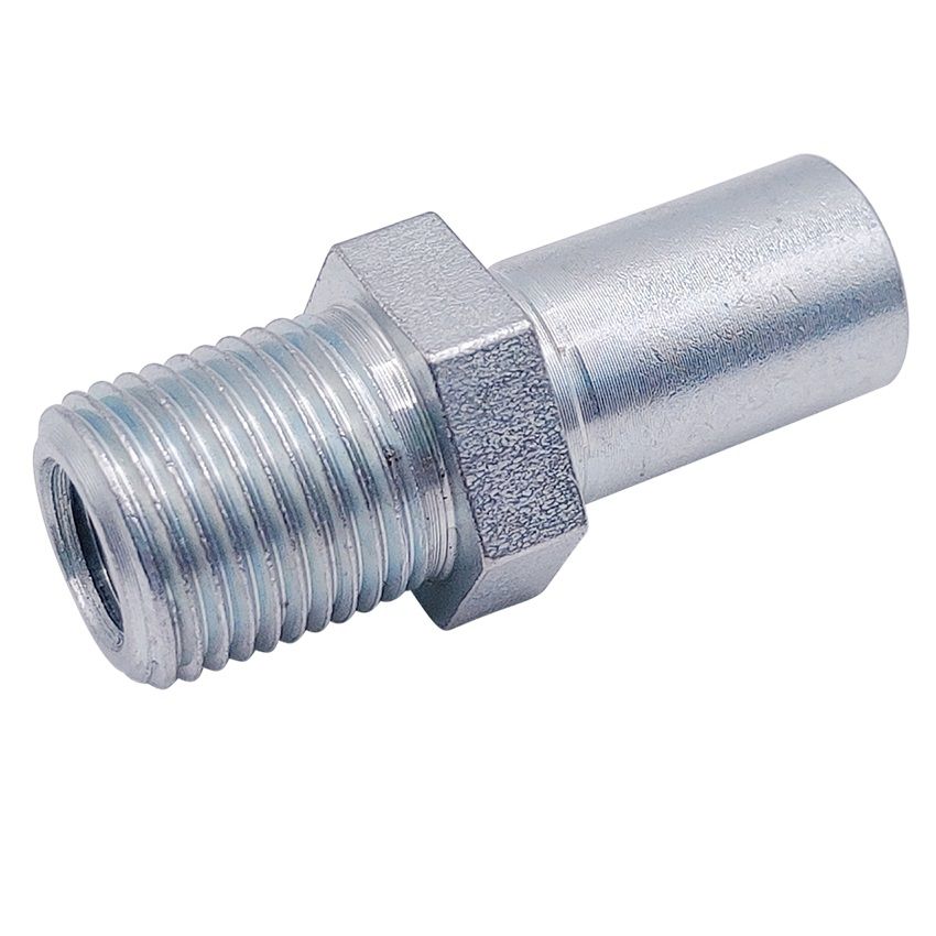 <p>Imperial female  |  3/8-24 UNF port  |  5/8-18 UNF ext thread  | 19mm hex</p>