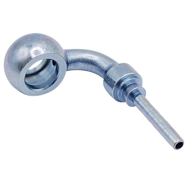 <p>Low profile banjo  |  10mm hole  |  10mm thick  |  90 deg bend</p>