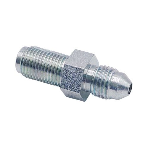 <p>Male-male adapter  |  3/8-24 UNF stud (-03 JIC)  |  M10 x 1 stud</p>