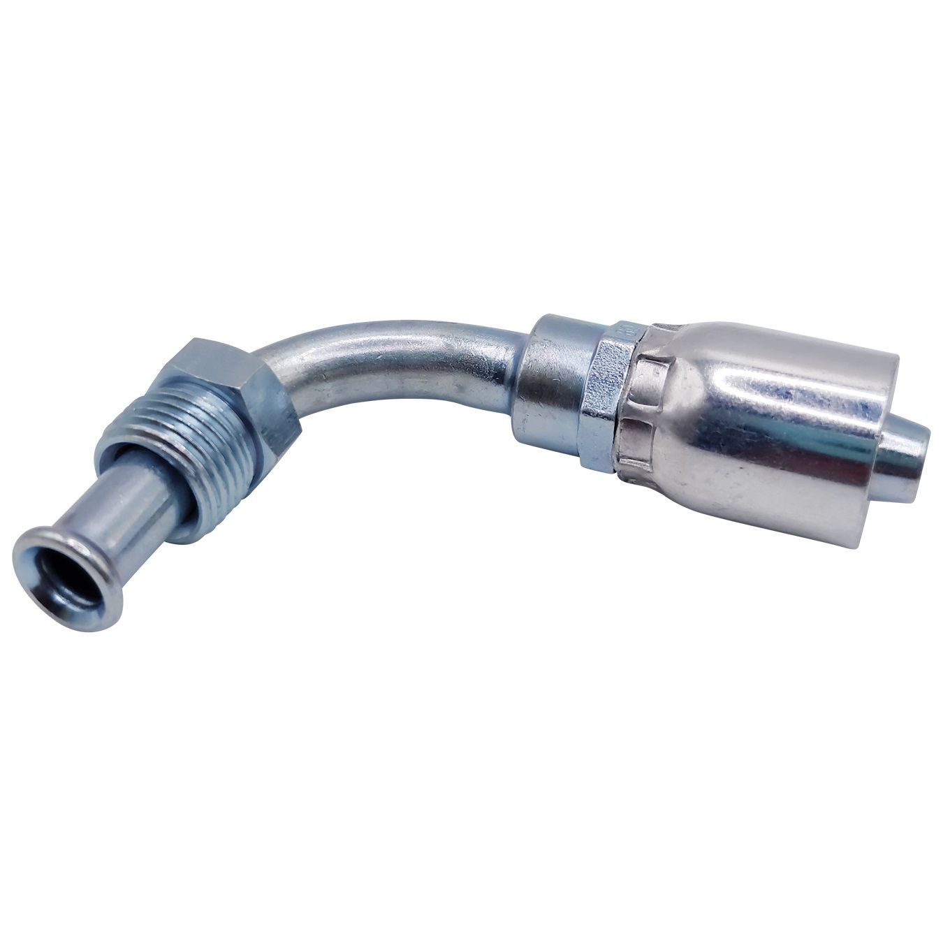 <p>Aussengewinde Drehbar l  | 5/8-18 UNF  |  45° Doppel-Bördel  |  90° gebogen</p>