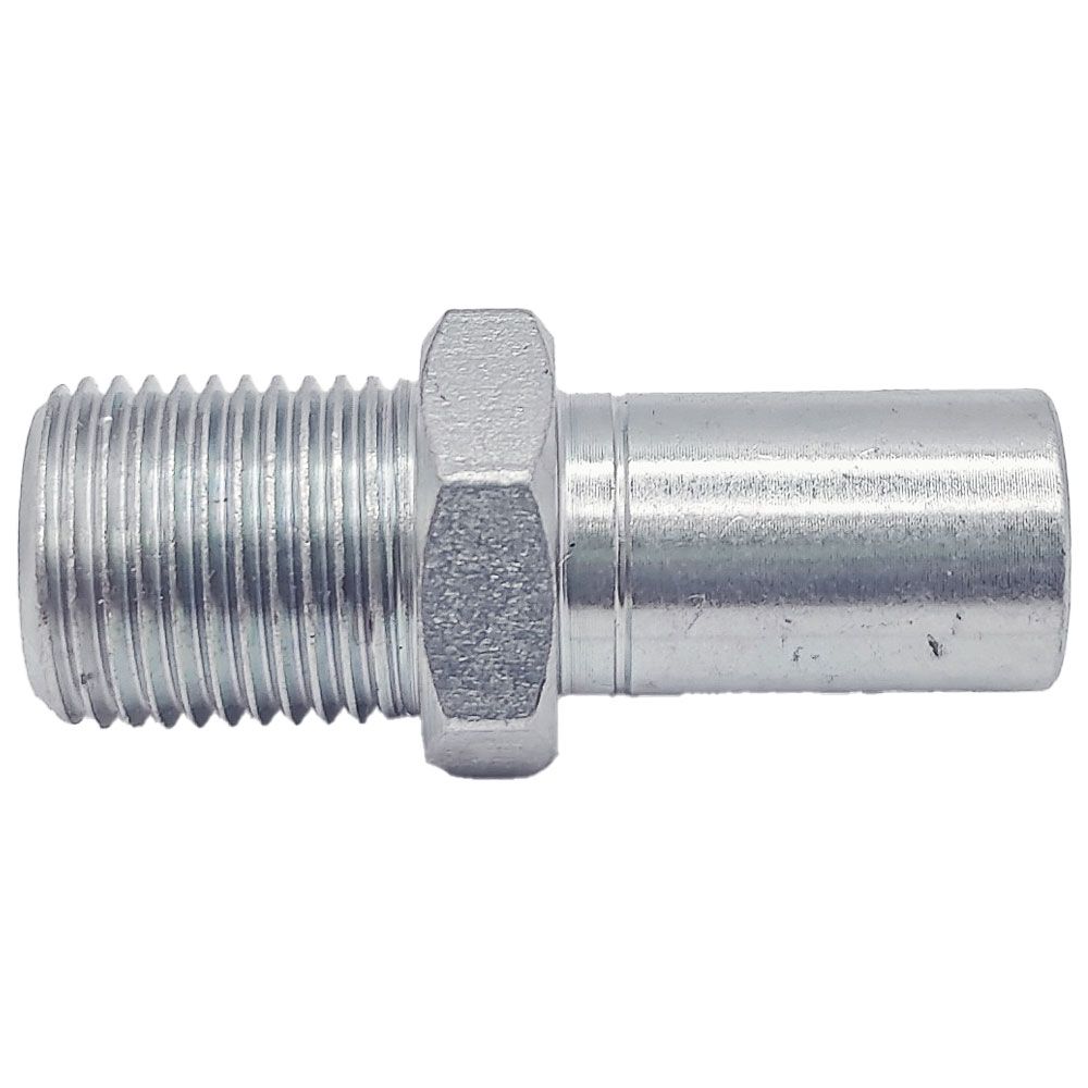 <p>Metric female  |  M10 x 1.25 port  |  5/8-18 UNF ext thread</p>