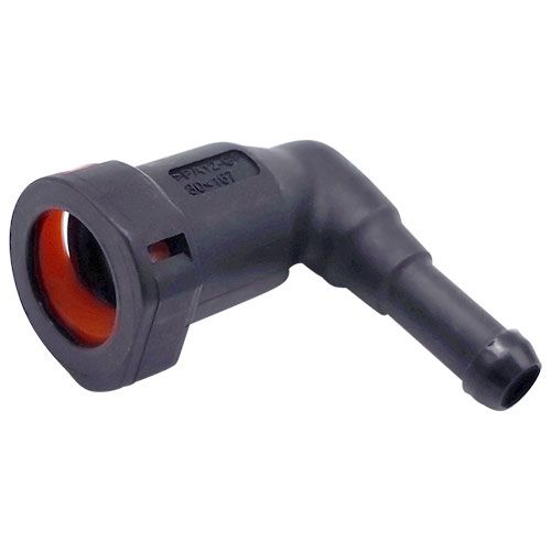 <p>Schnellverbinder | 5/16 Innengewinde auf 5/16 Außengewinde | 90°</p>