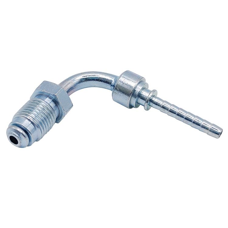 <p>Male swivel  |  M10 x 1  |  DIN flare  |  90 deg bend</p>